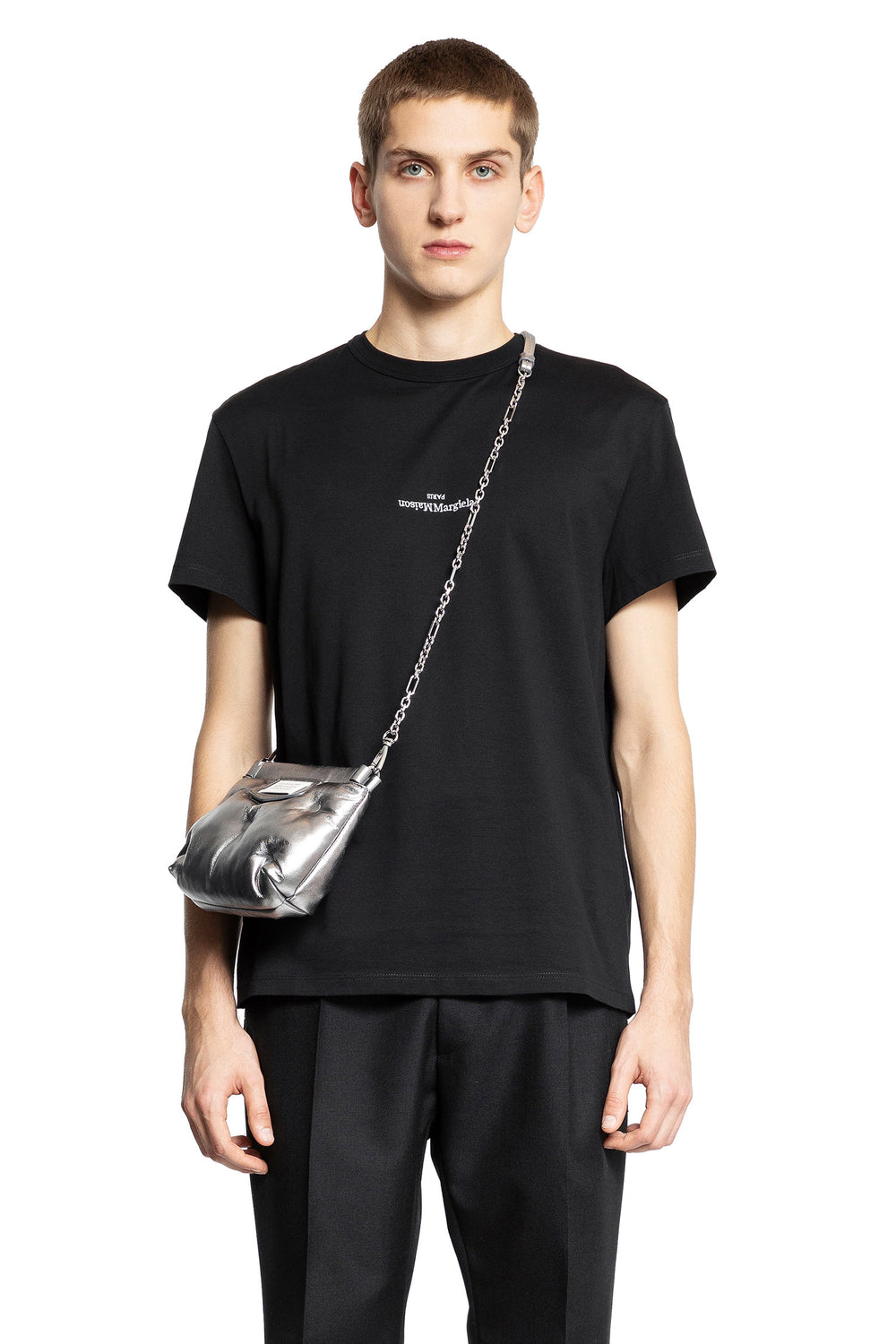 MAISON MARGIELA MAN BLACK T-SHIRTS & TANK TOPS