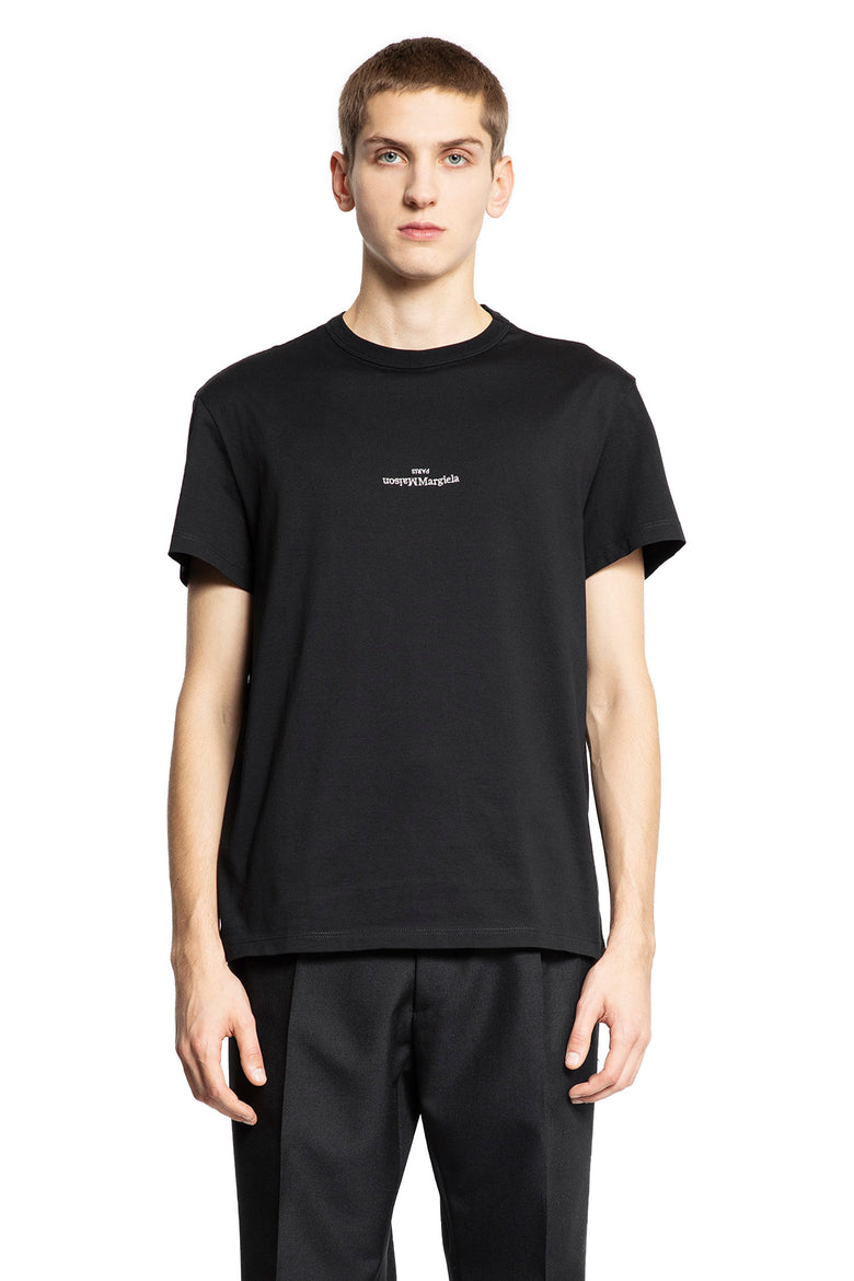 MAISON MARGIELA MAN BLACK T-SHIRTS & TANK TOPS