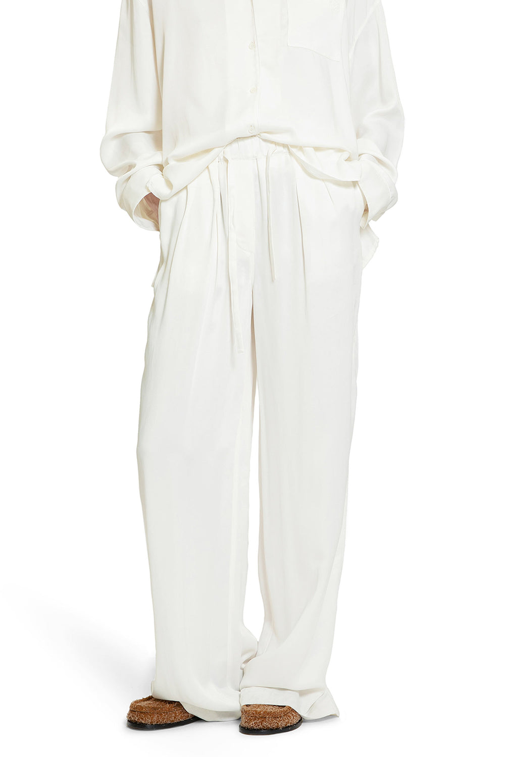 LOEWE WOMAN WHITE TROUSERS