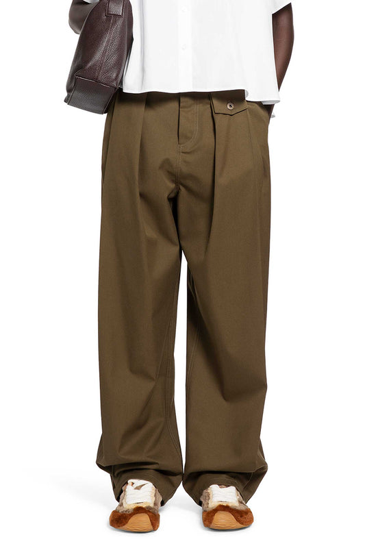 Pleated Cotton Silk Trousers