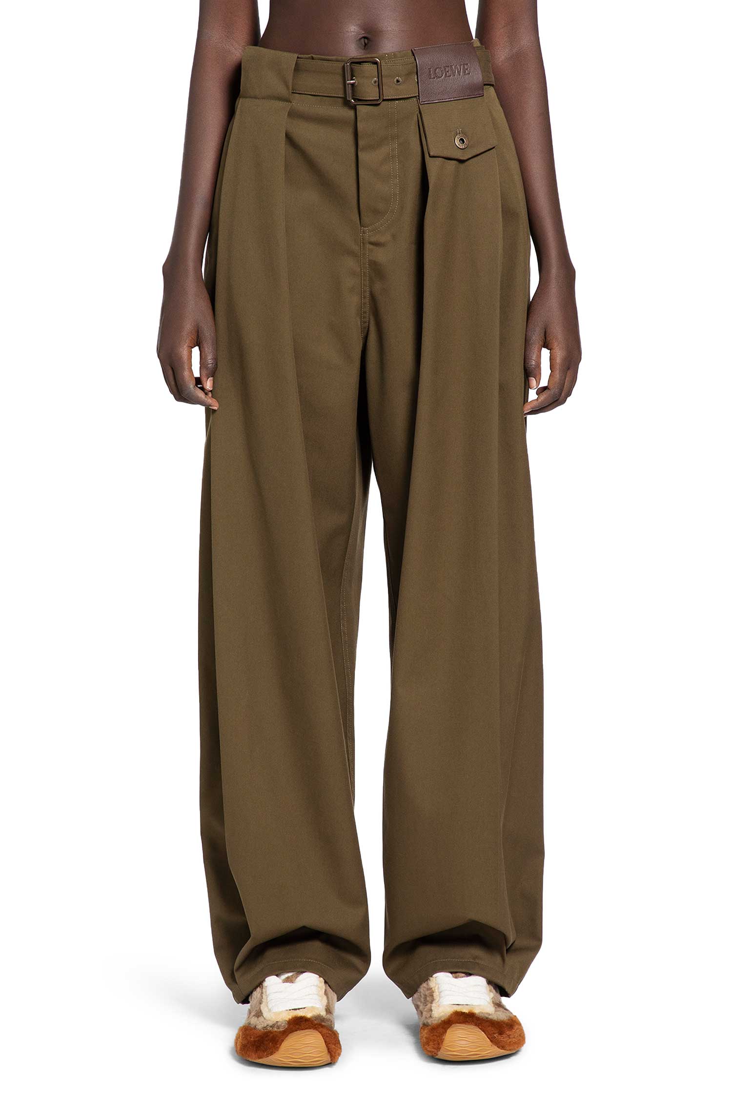 Pleated Cotton Silk Trousers