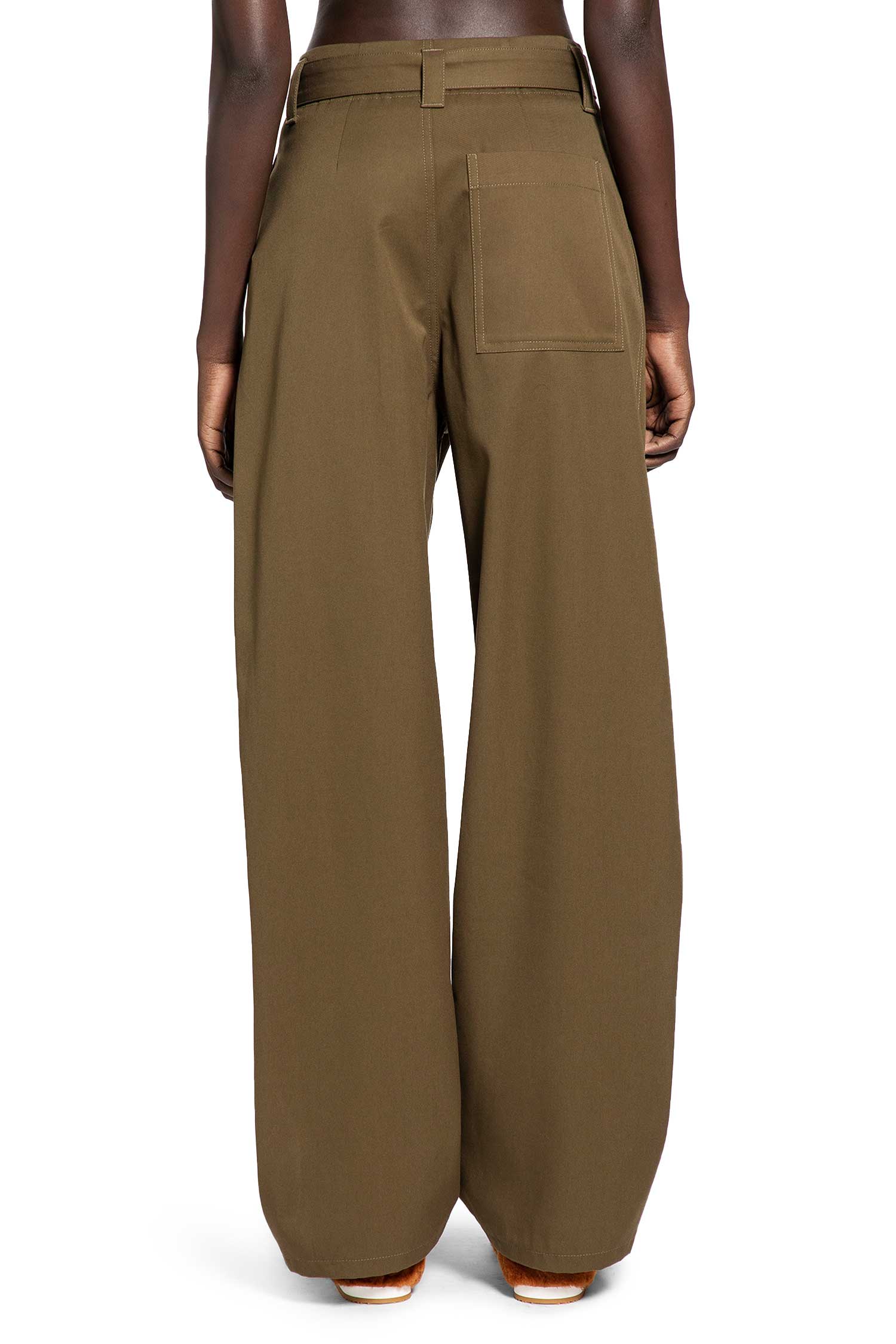 Pleated Cotton Silk Trousers