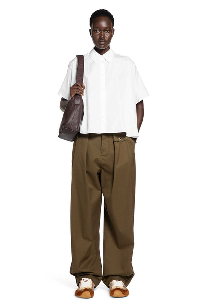 Pleated Cotton Silk Trousers