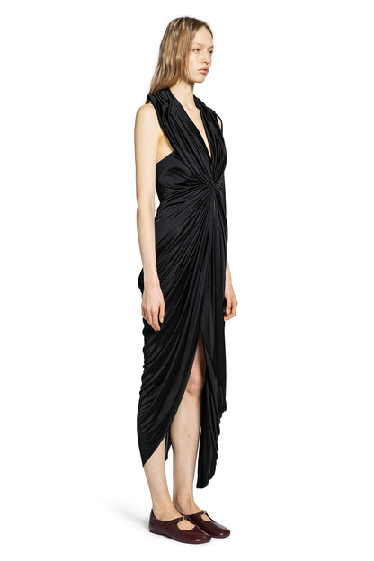 Gathered Dress in Satin