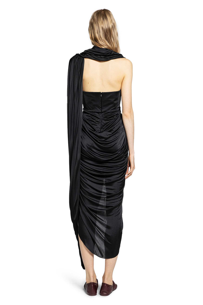 LOEWE Gathered Dress in Satin woman