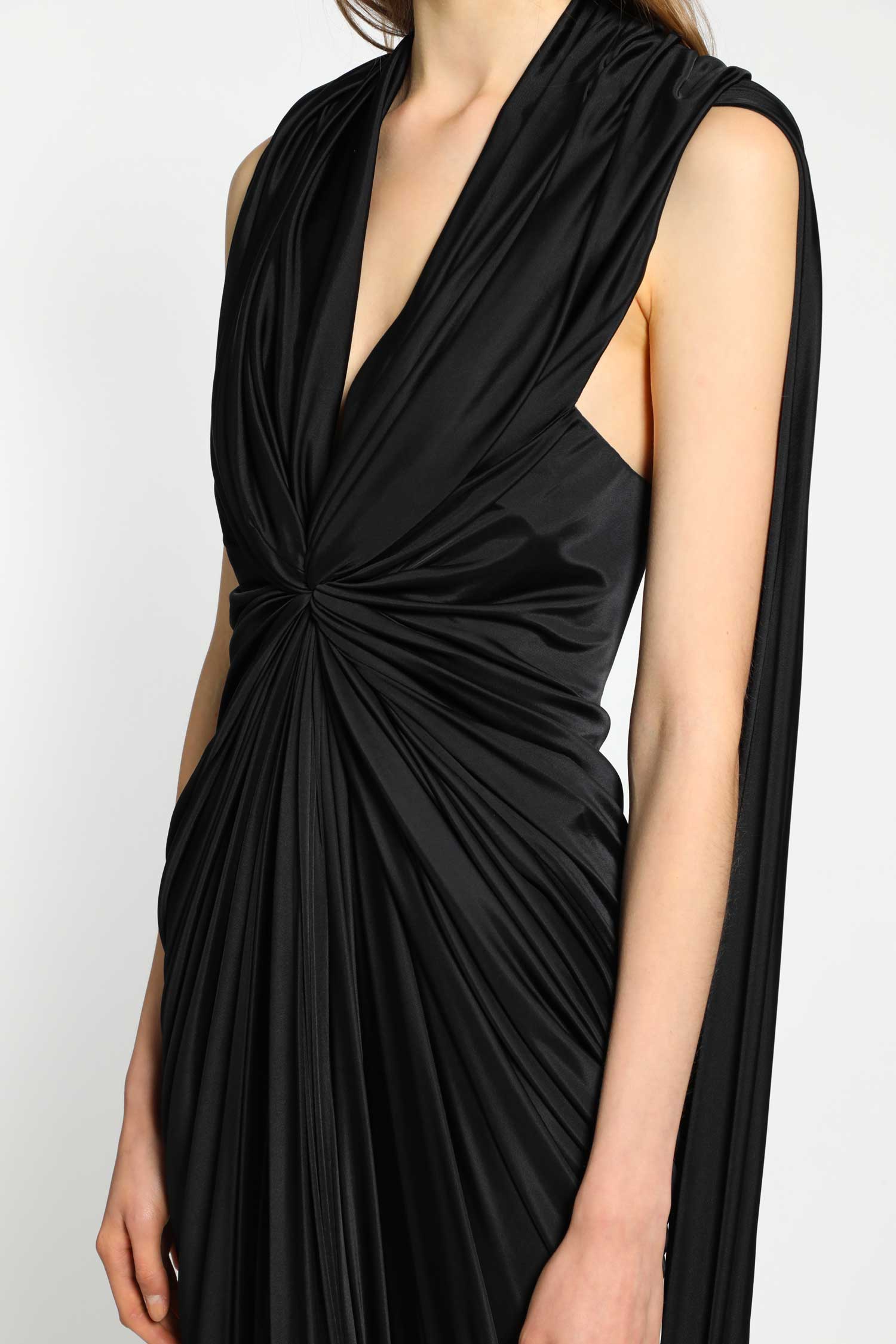 Gathered Dress in Satin