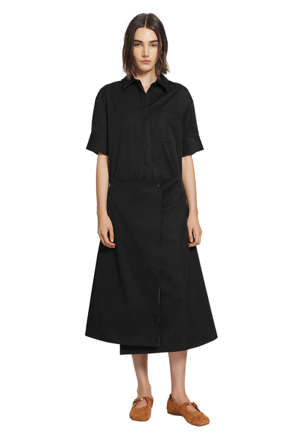 Shirt Dress in Cotton and Silk