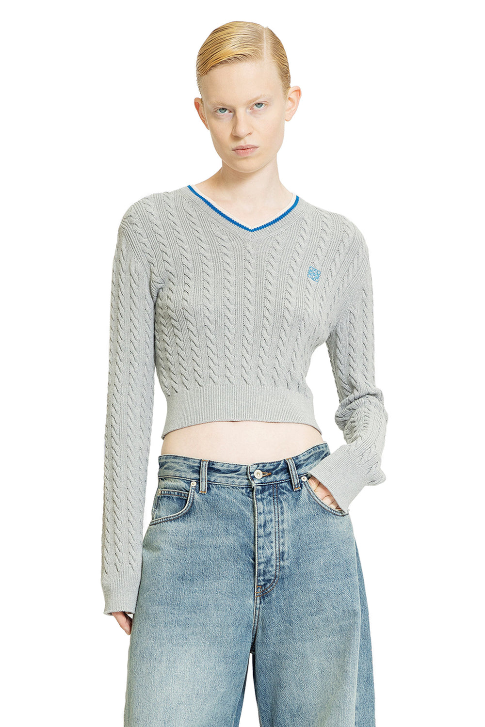 LOEWE WOMAN GREY KNITWEAR