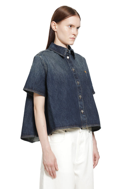 Short Sleeve Trapeze Shirt in Denim