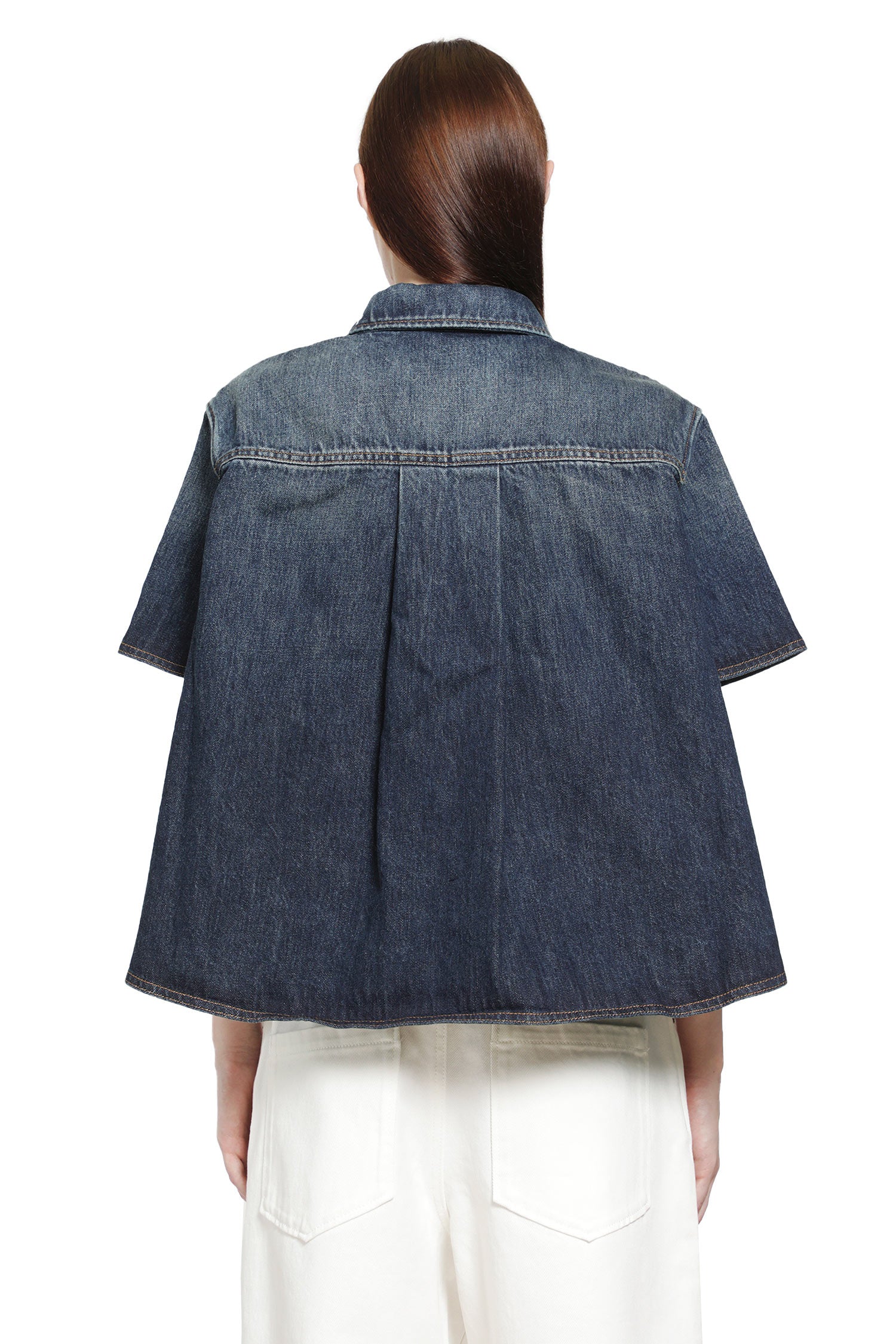 LOEWE Short Sleeve Trapeze Shirt in Denim woman
