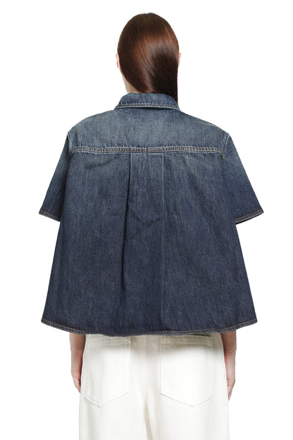 Short Sleeve Trapeze Shirt in Denim
