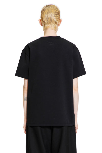 LOEWE WOMAN BLACK T-SHIRTS & TANK TOPS