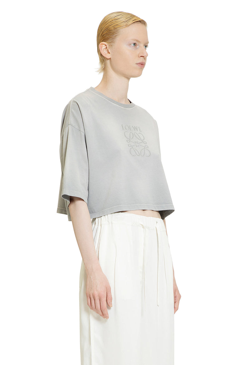 LOEWE WOMAN GREY T-SHIRTS & TANK TOPS