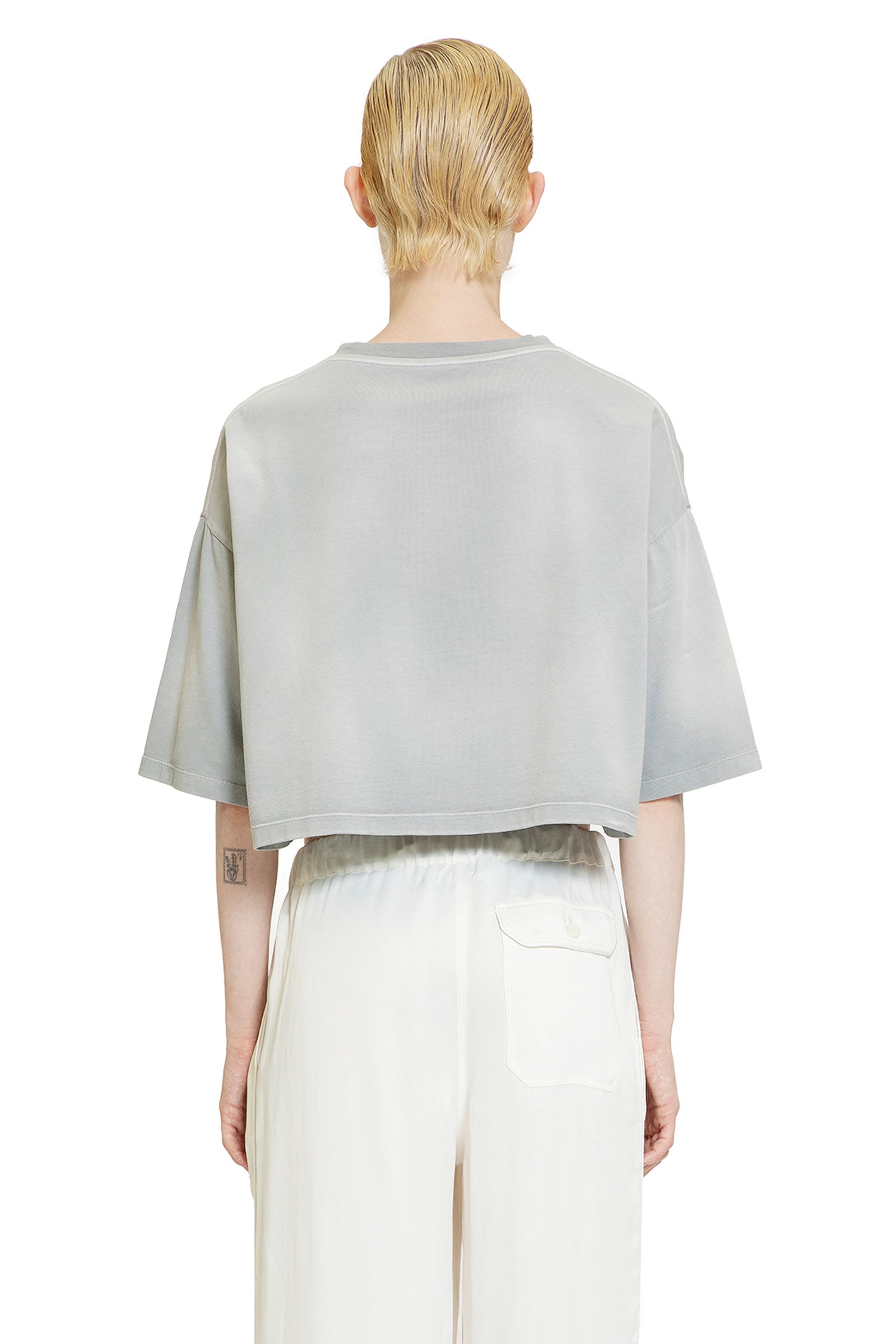 LOEWE WOMAN GREY T-SHIRTS & TANK TOPS