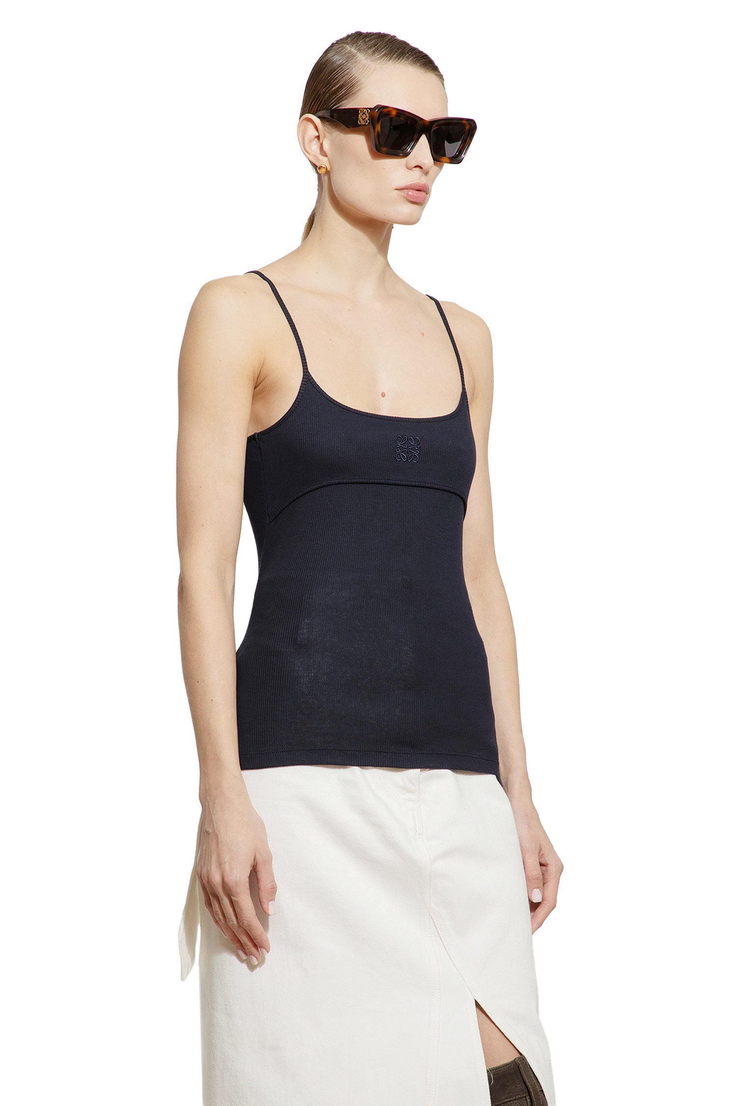 LOEWE WOMAN BLUE T-SHIRTS & TANK TOPS