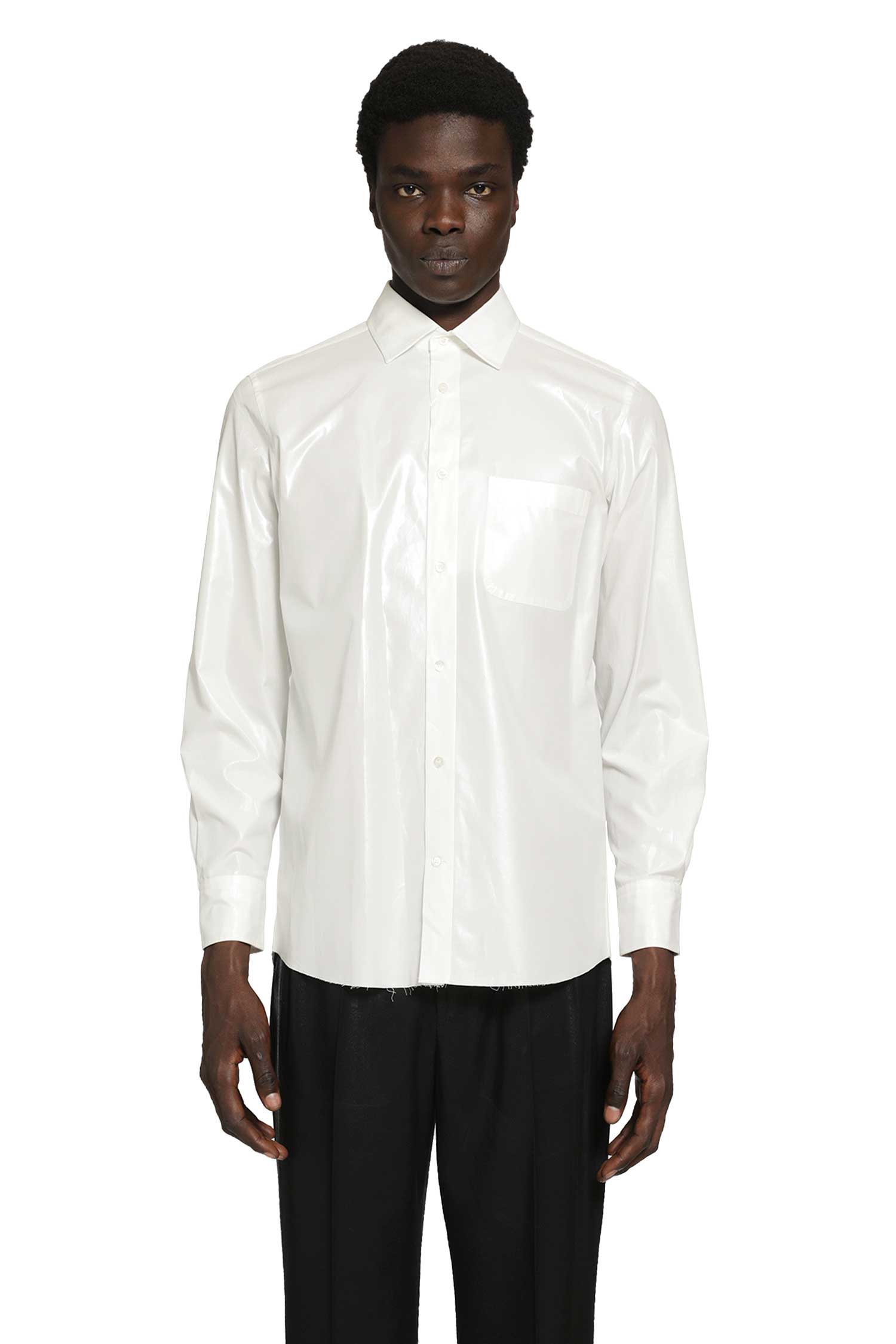 MAISON MARGIELA Foiled Cotton Poplin Shirt man