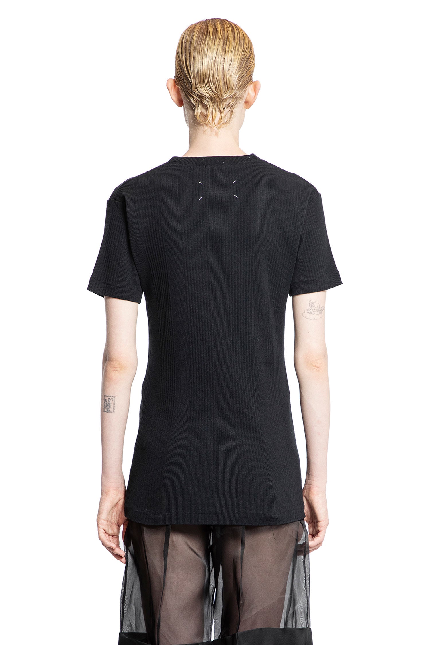 MAISON MARGIELA MAN BLACK T-SHIRTS & TANK TOPS