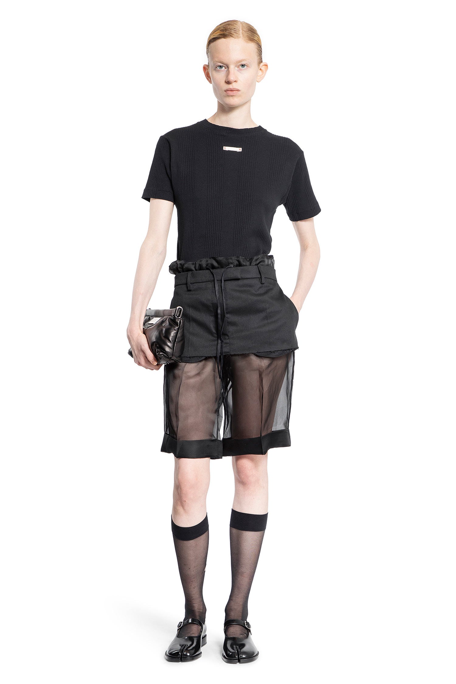 MAISON MARGIELA MAN BLACK T-SHIRTS & TANK TOPS