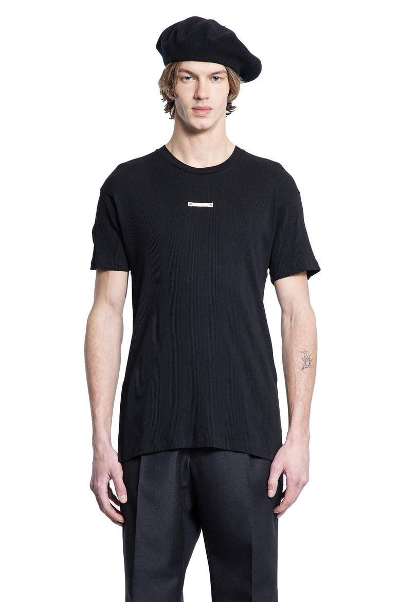 MAISON MARGIELA MAN BLACK T-SHIRTS & TANK TOPS