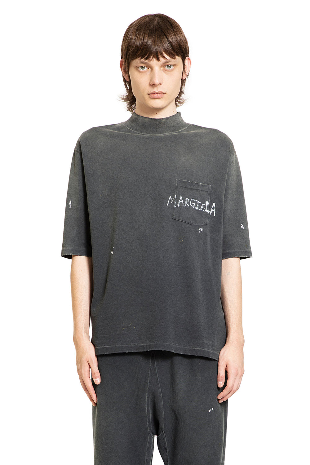 MAISON MARGIELA MAN BLACK T-SHIRTS & TANK TOPS