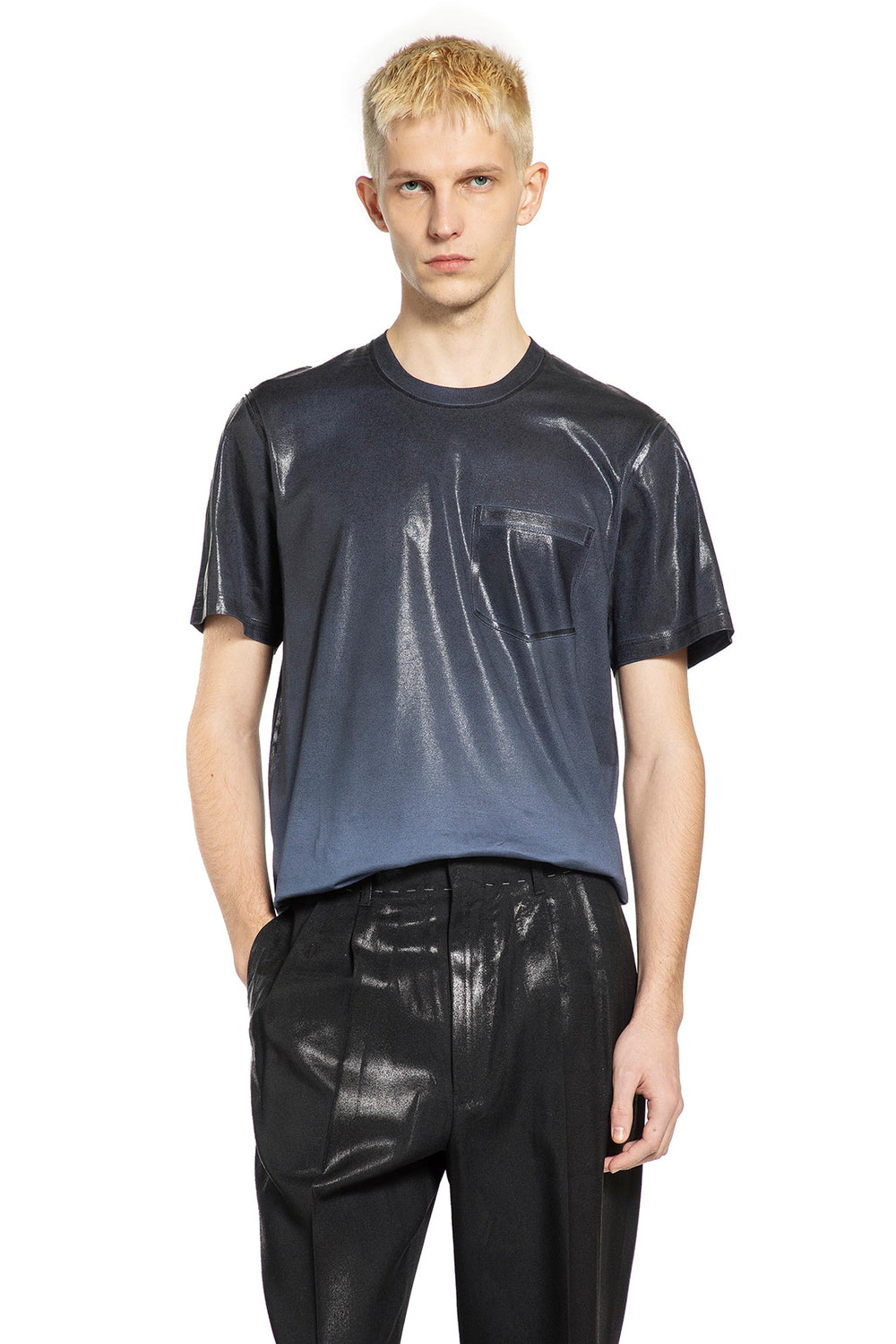 MAISON MARGIELA Foiled Cotton Jersey Pocket T-Shirt man