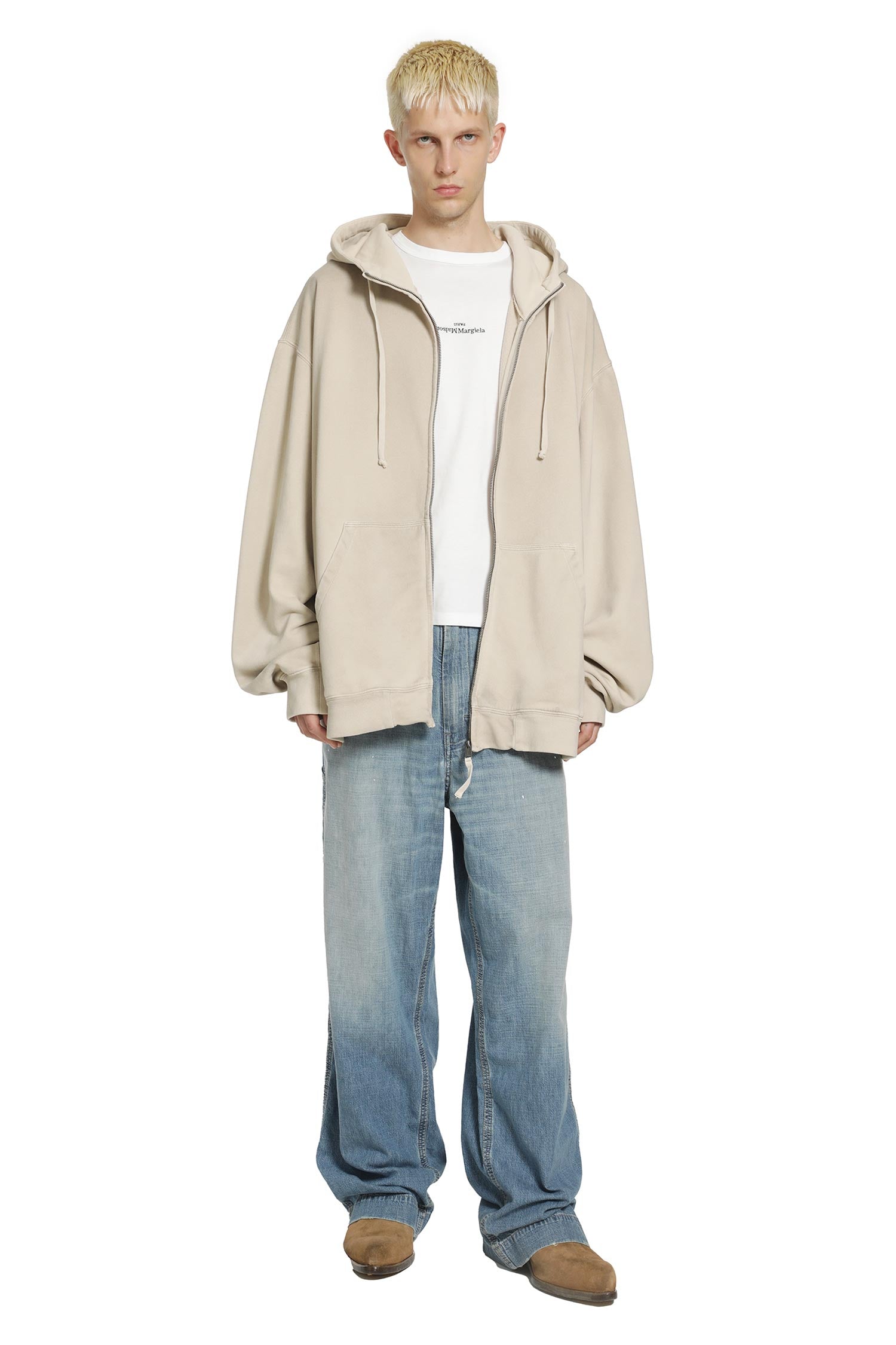 MAISON MARGIELA Numeric Logo Zip-Up Hoodie man