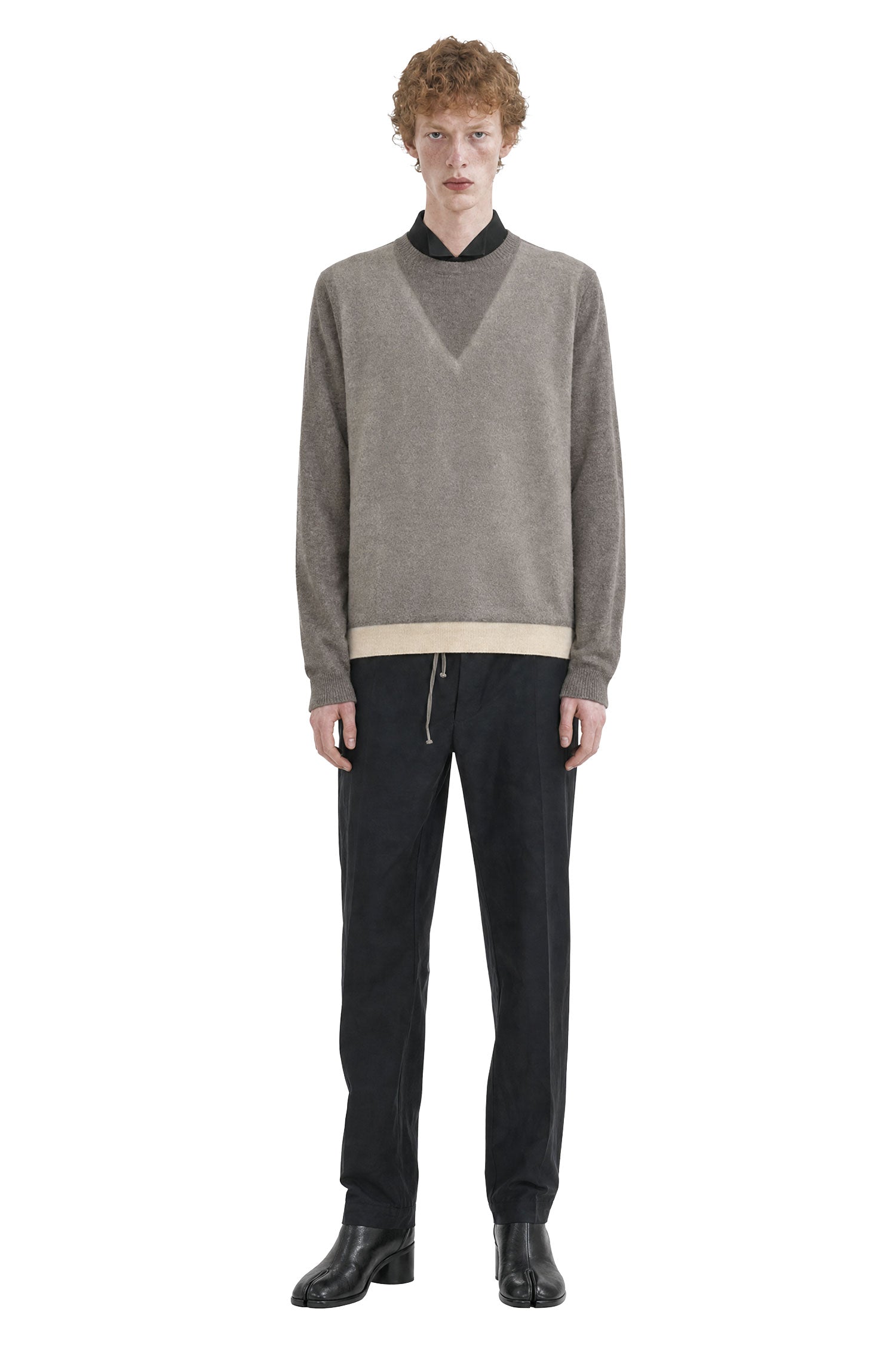 Fused Knit Wool Crewneck Sweater