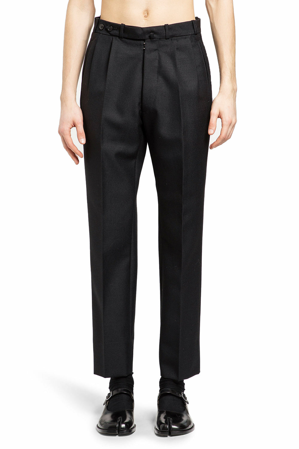 MAISON MARGIELA MAN BLACK TROUSERS