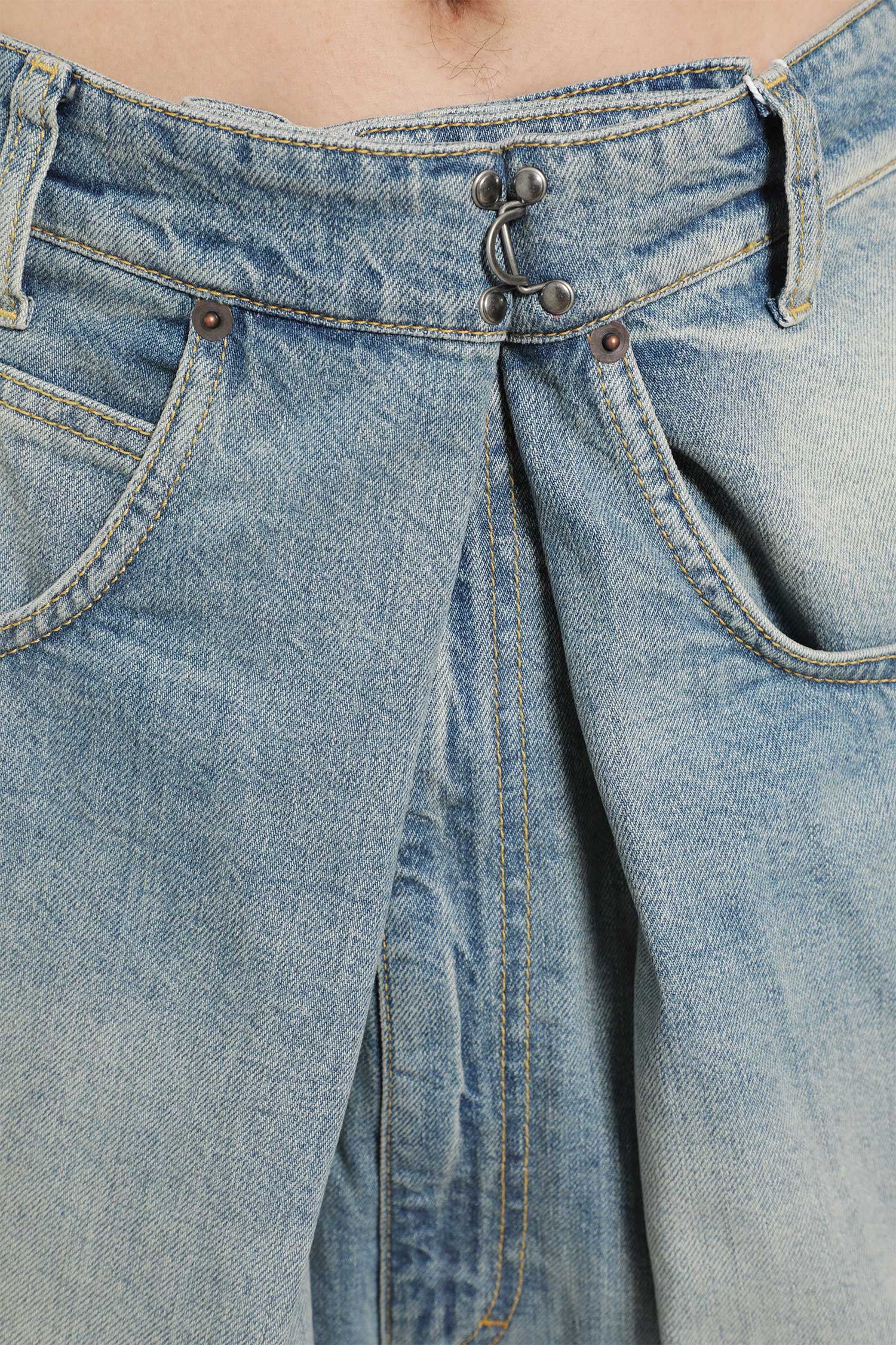Wrap Denim Trousers