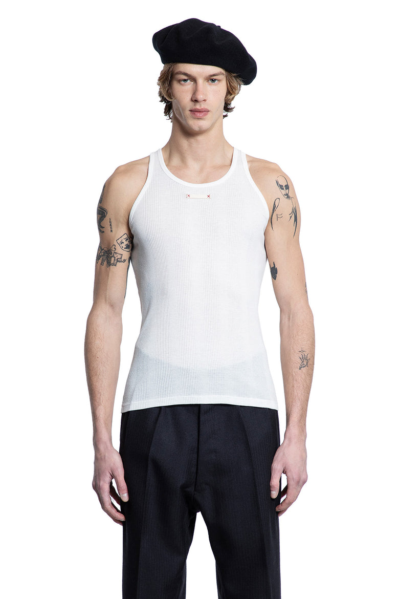 MAISON MARGIELA MAN WHITE T-SHIRTS & TANK TOPS