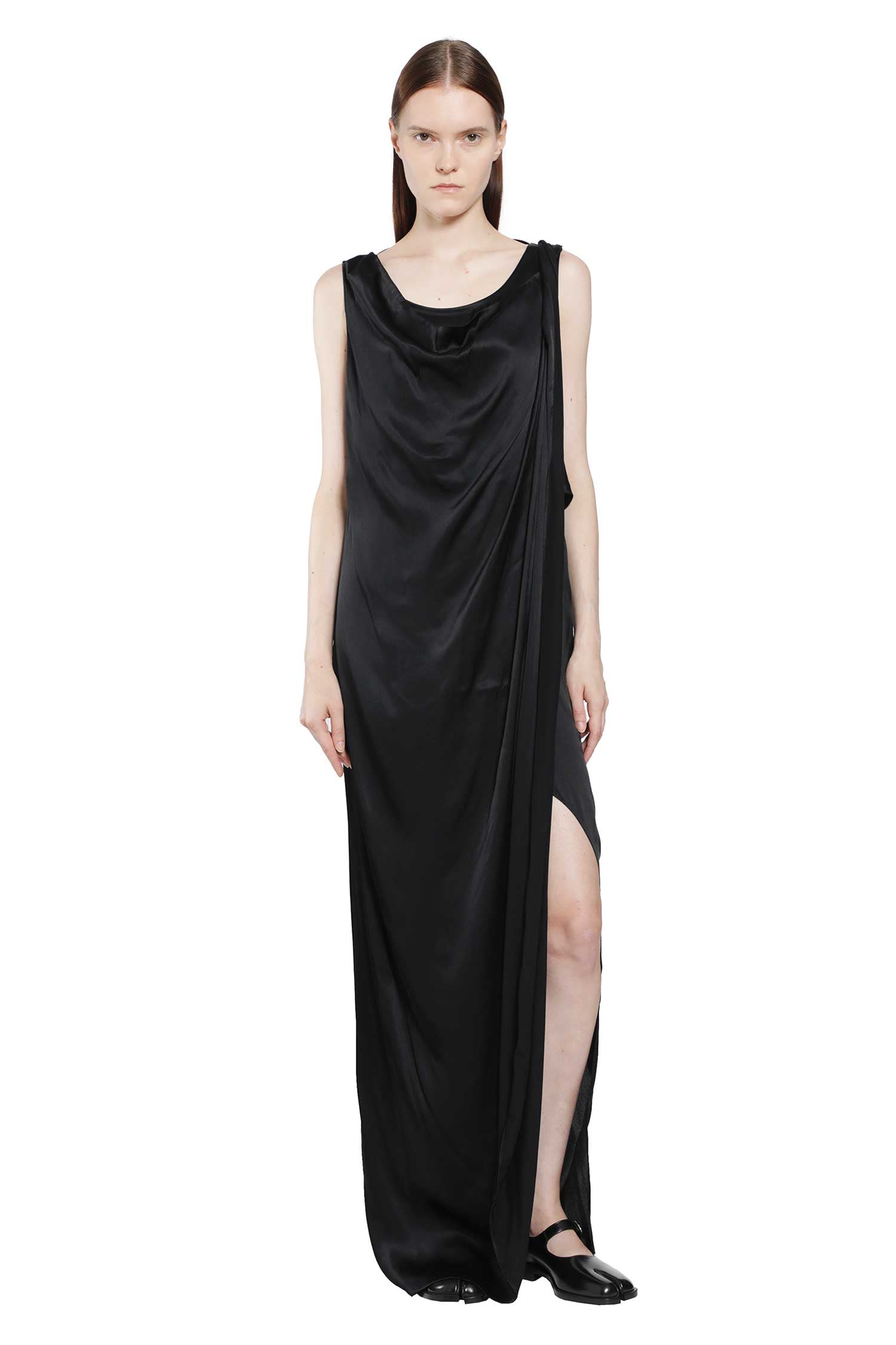 MAISON MARGIELA Satin Draped Maxi Dress woman