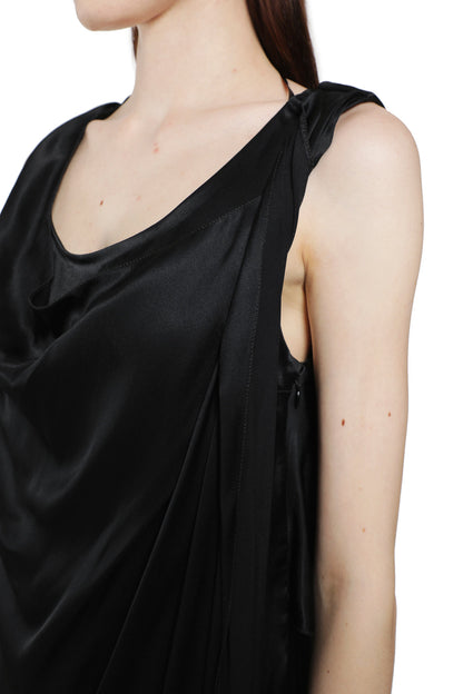 Satin Draped Maxi Dress