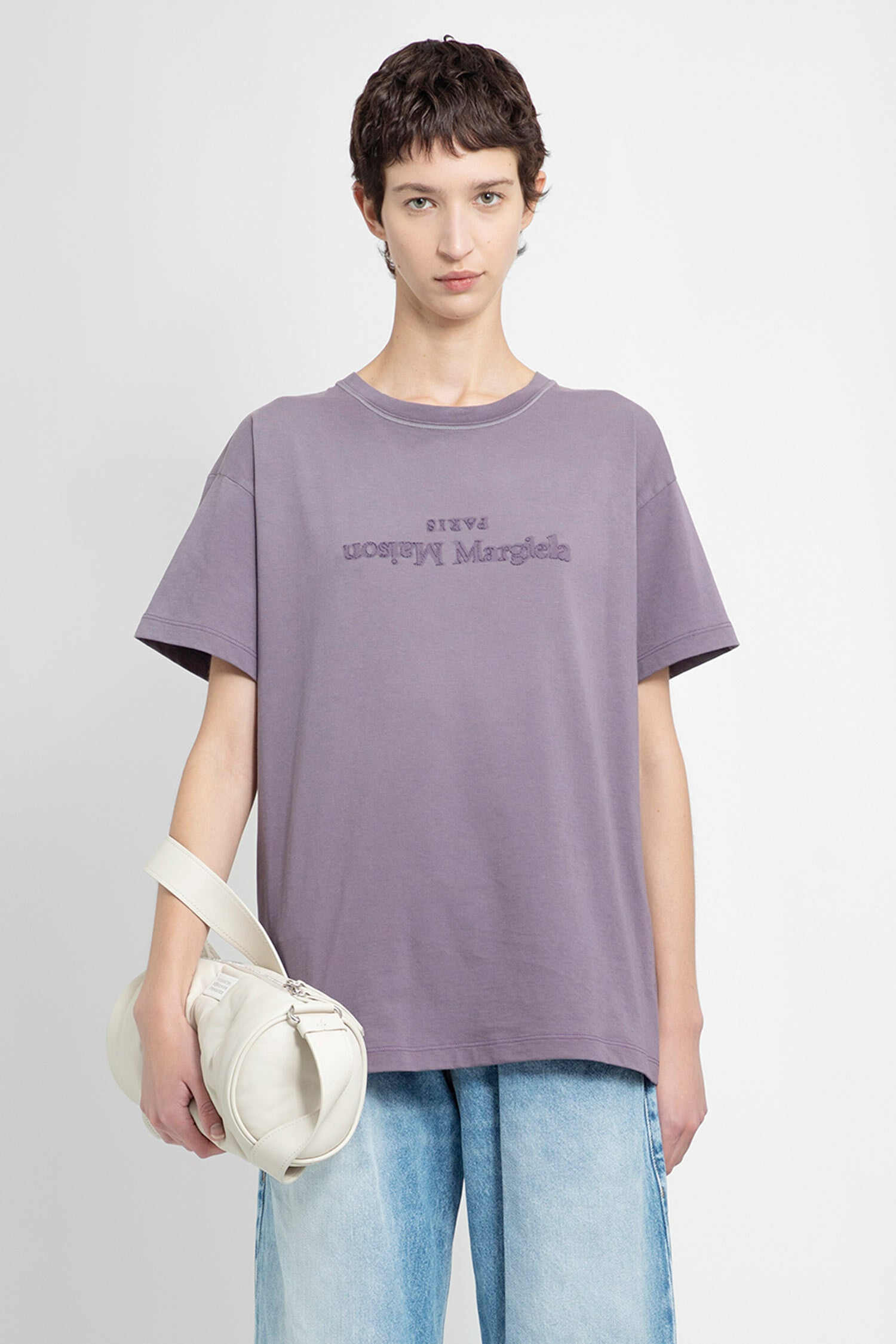 MAISON MARGIELA WOMAN PURPLE T-SHIRTS & TANK TOPS