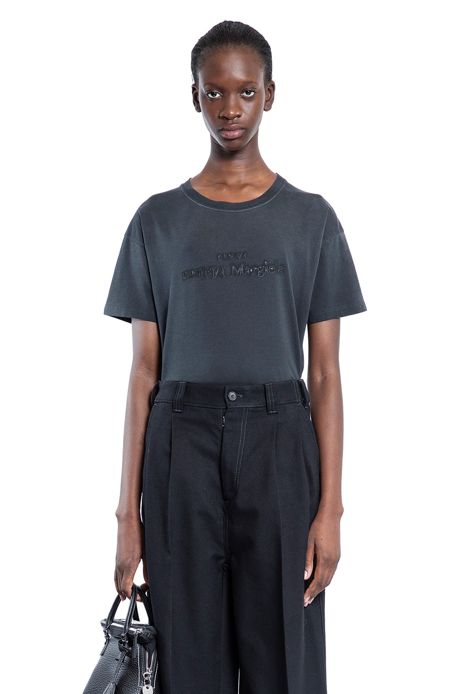 MAISON MARGIELA WOMAN GREY T-SHIRTS & TANK TOPS