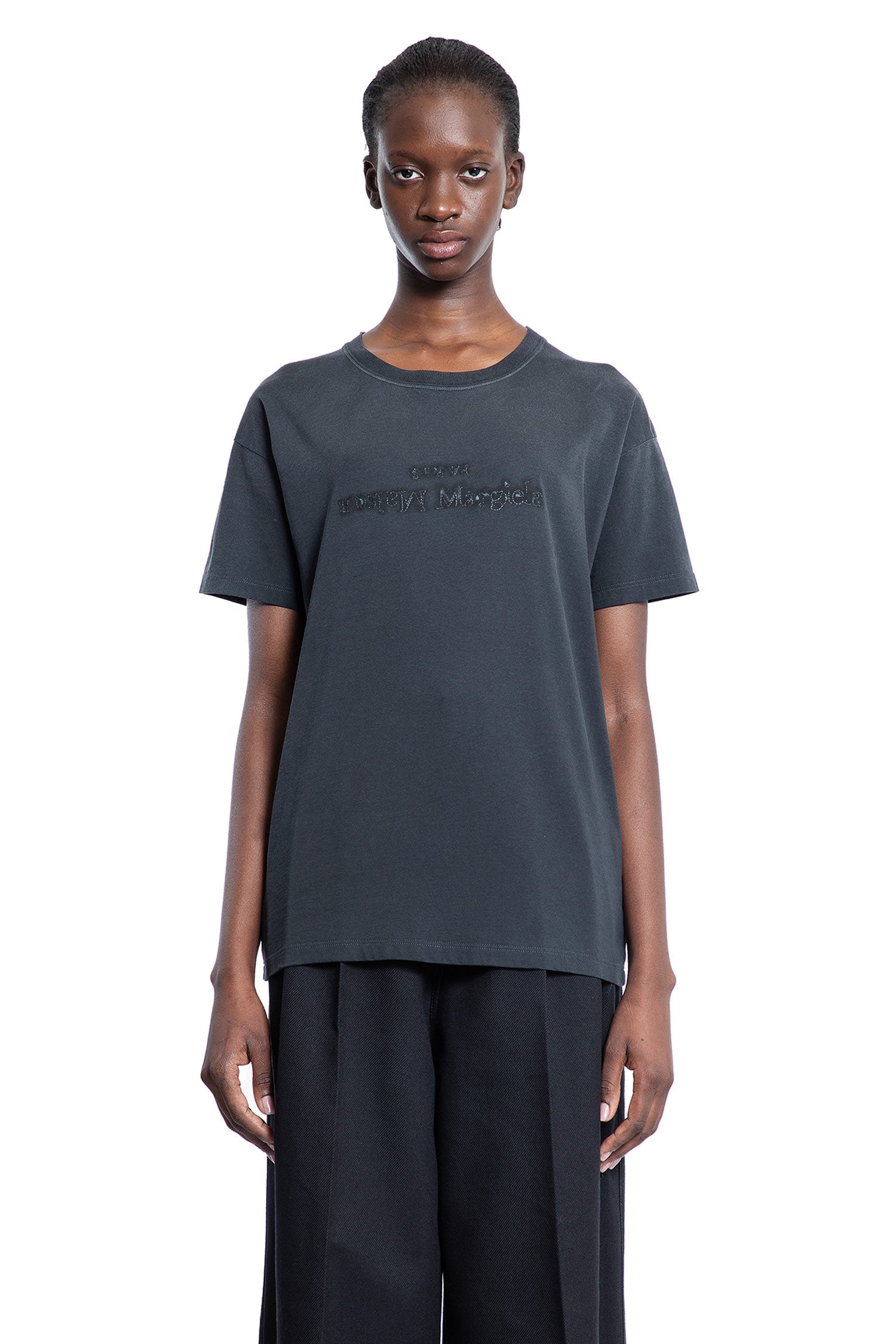 MAISON MARGIELA WOMAN GREY T-SHIRTS & TANK TOPS