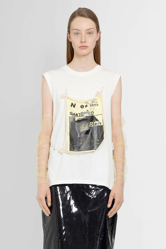 MAISON MARGIELA WOMAN WHITE T-SHIRTS & TANK TOPS