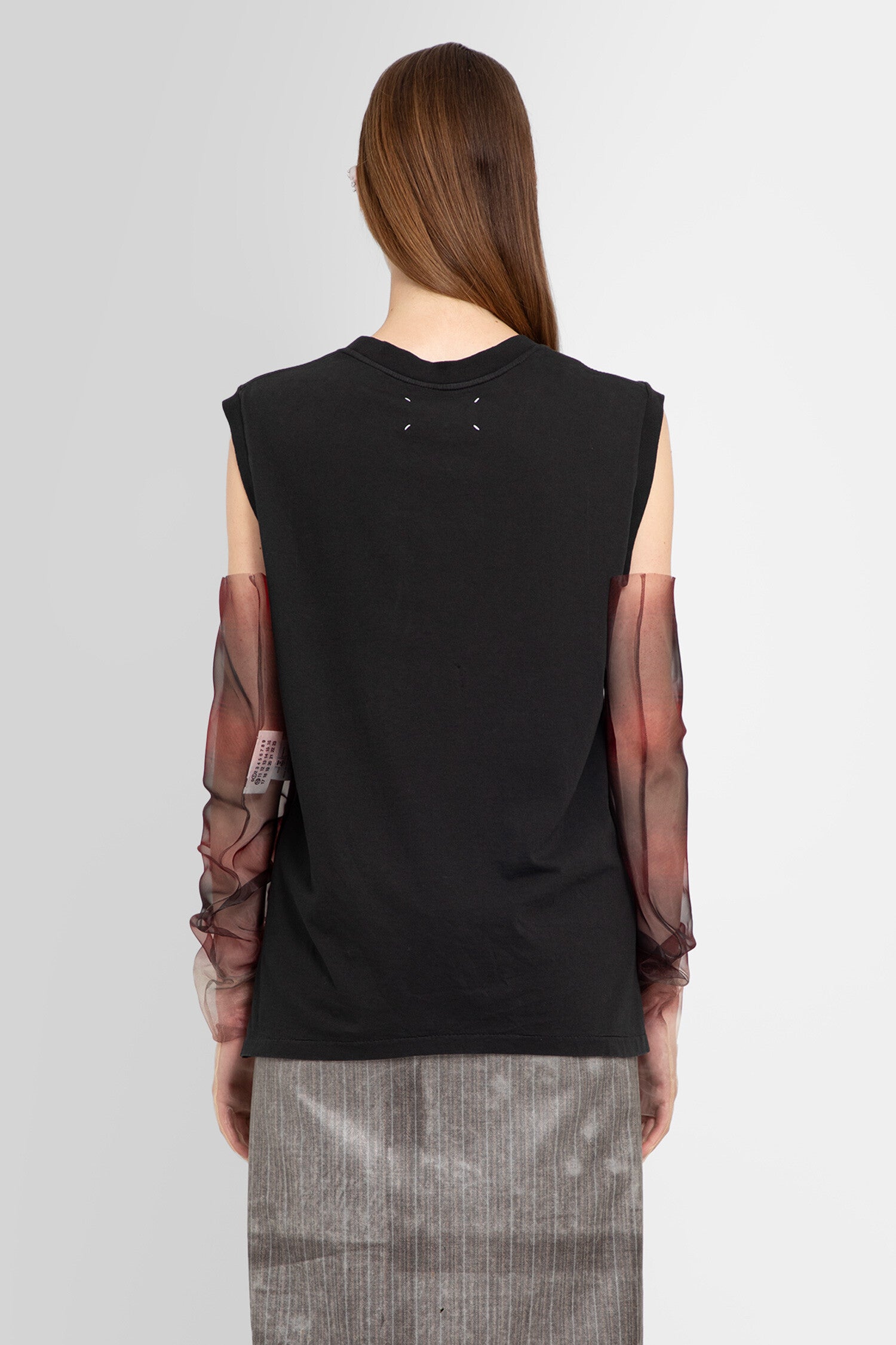 MAISON MARGIELA WOMAN BLACK T-SHIRTS & TANK TOPS