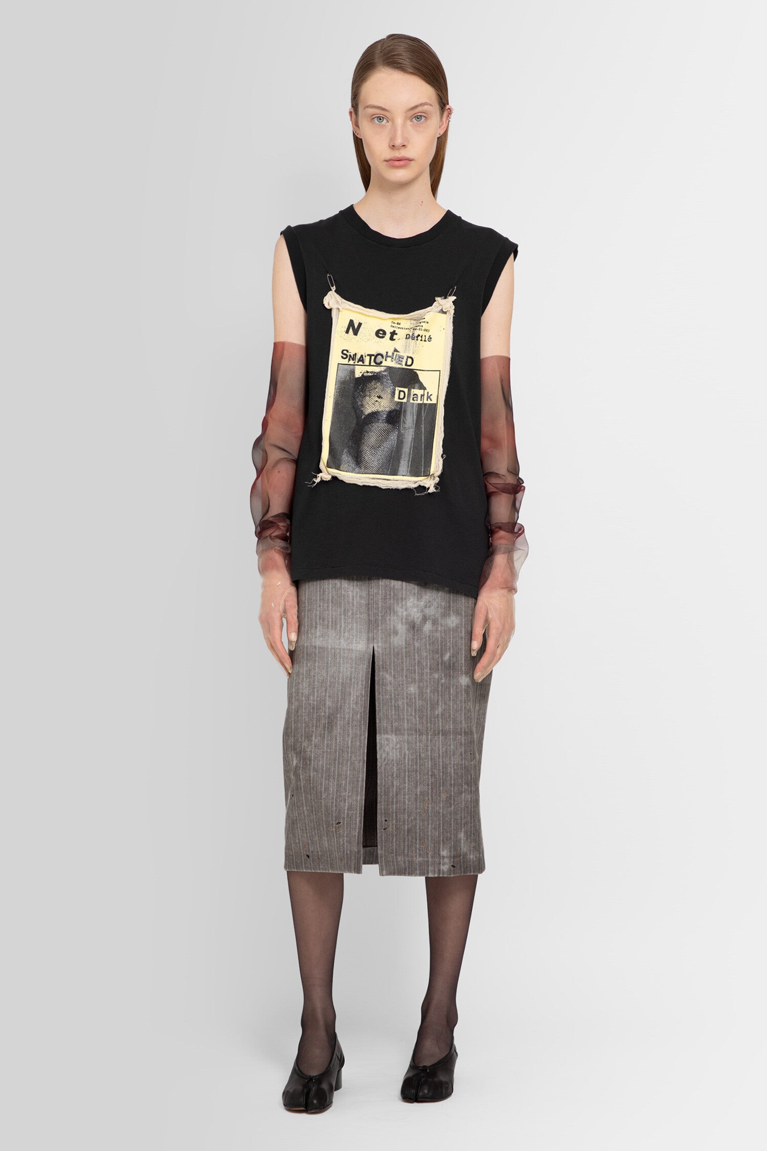 MAISON MARGIELA WOMAN BLACK T-SHIRTS & TANK TOPS