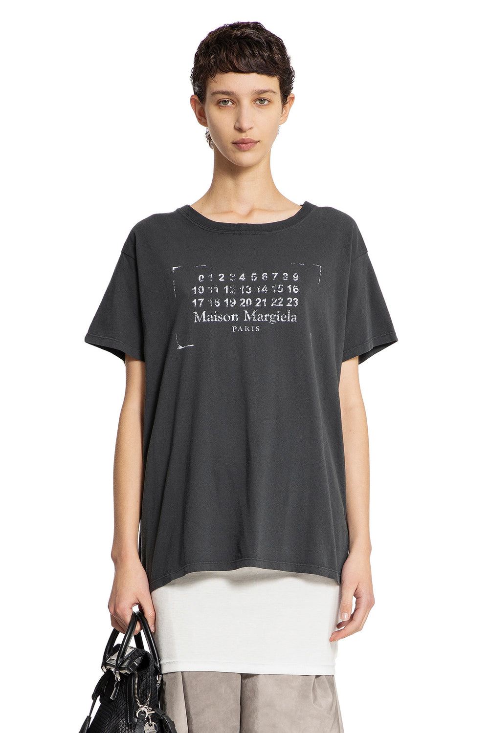 MAISON MARGIELA WOMAN BLACK T-SHIRTS & TANK TOPS