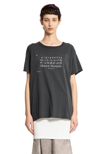 MAISON MARGIELA WOMAN BLACK T-SHIRTS & TANK TOPS