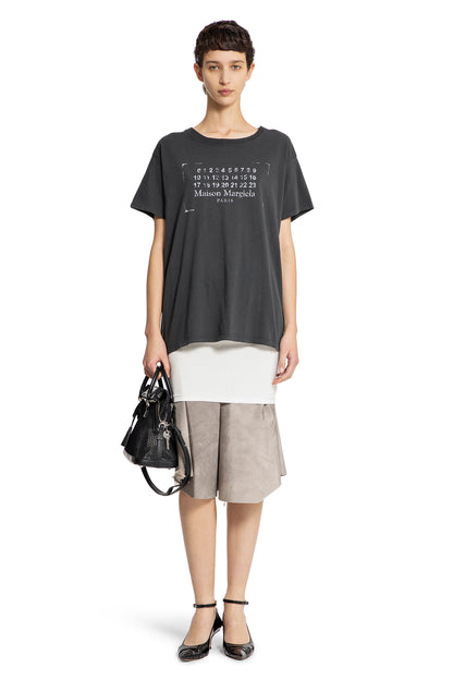 MAISON MARGIELA WOMAN BLACK T-SHIRTS & TANK TOPS