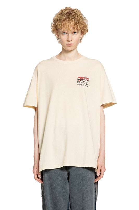 MAISON MARGIELA WOMAN BEIGE T-SHIRTS & TANK TOPS