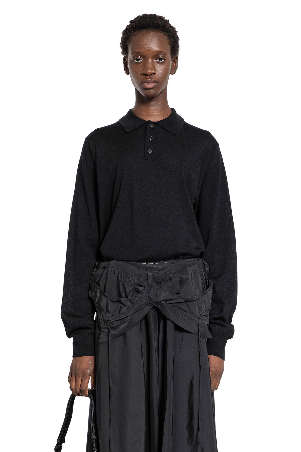 MAISON MARGIELA WOMAN BLACK T-SHIRTS & TANK TOPS