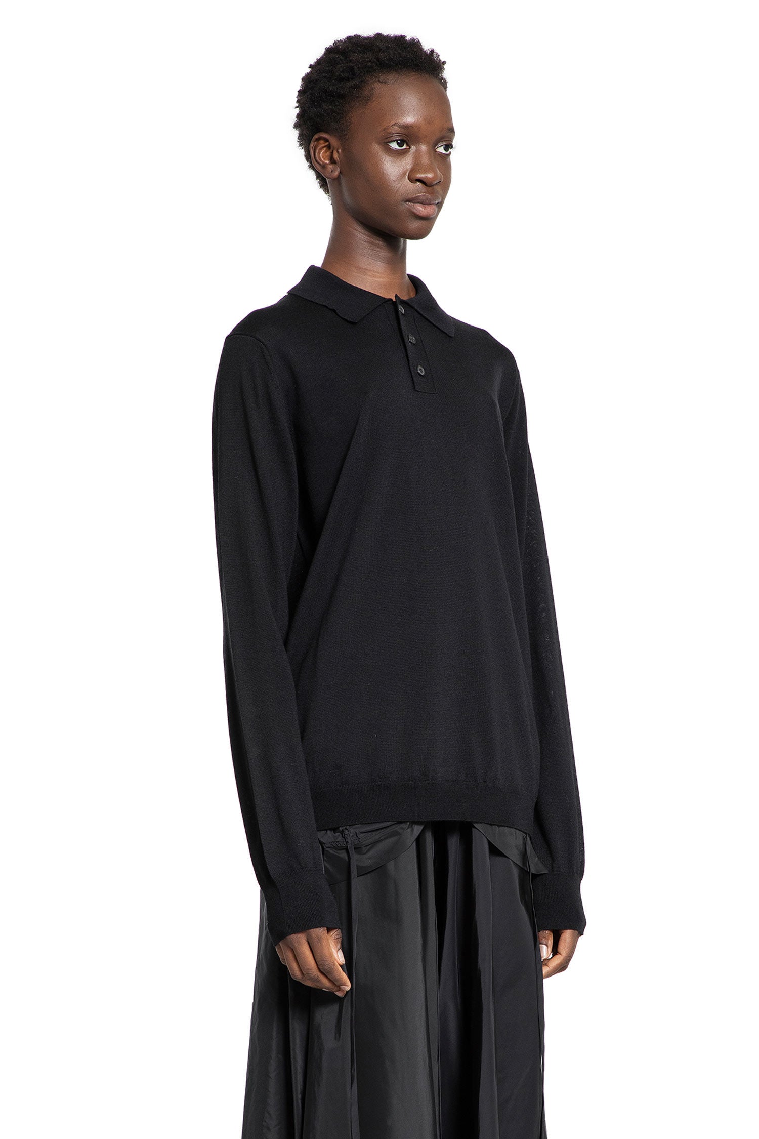 MAISON MARGIELA WOMAN BLACK T-SHIRTS & TANK TOPS