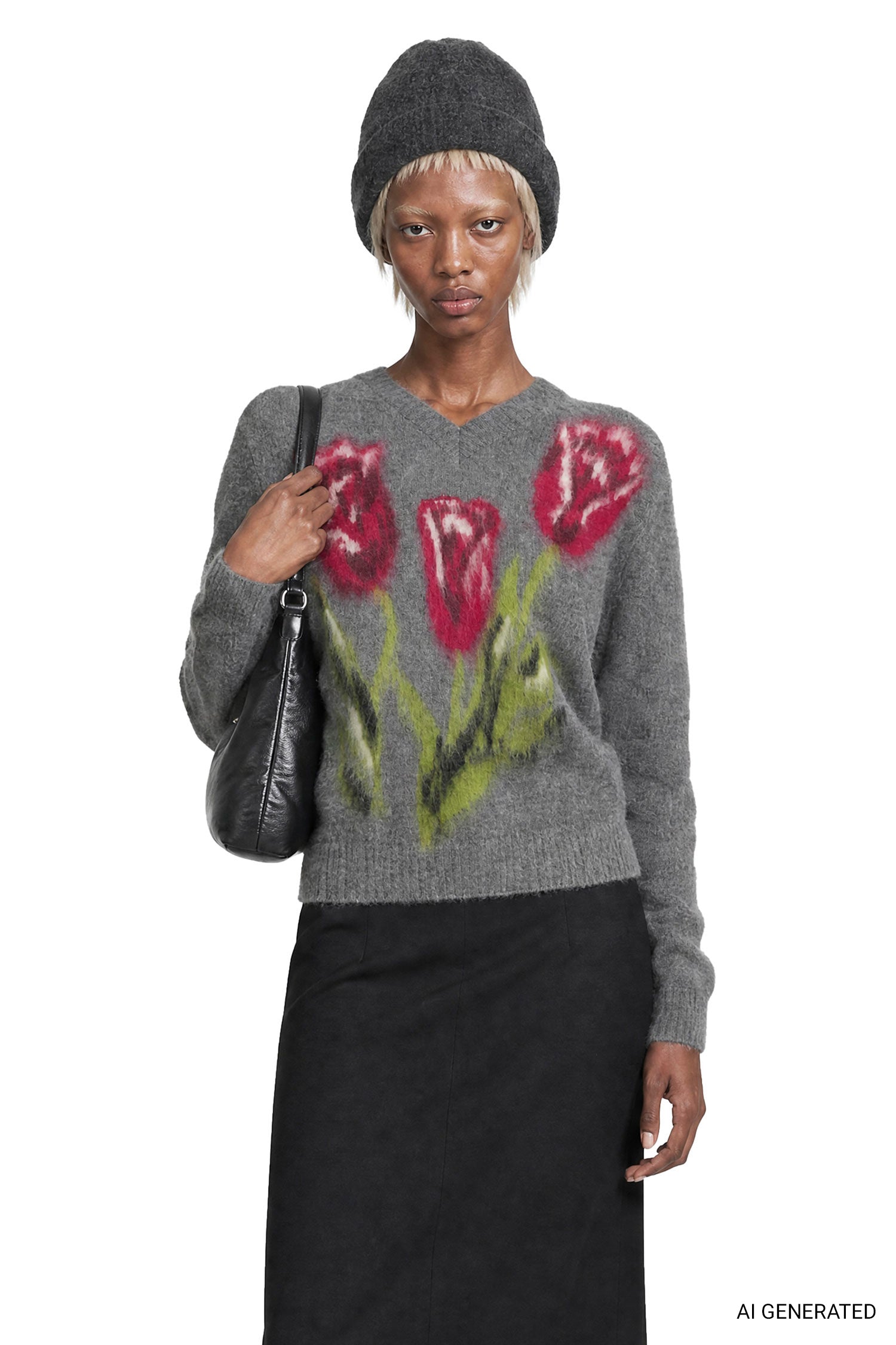 Brushed Alpaca V-Neck Sweater