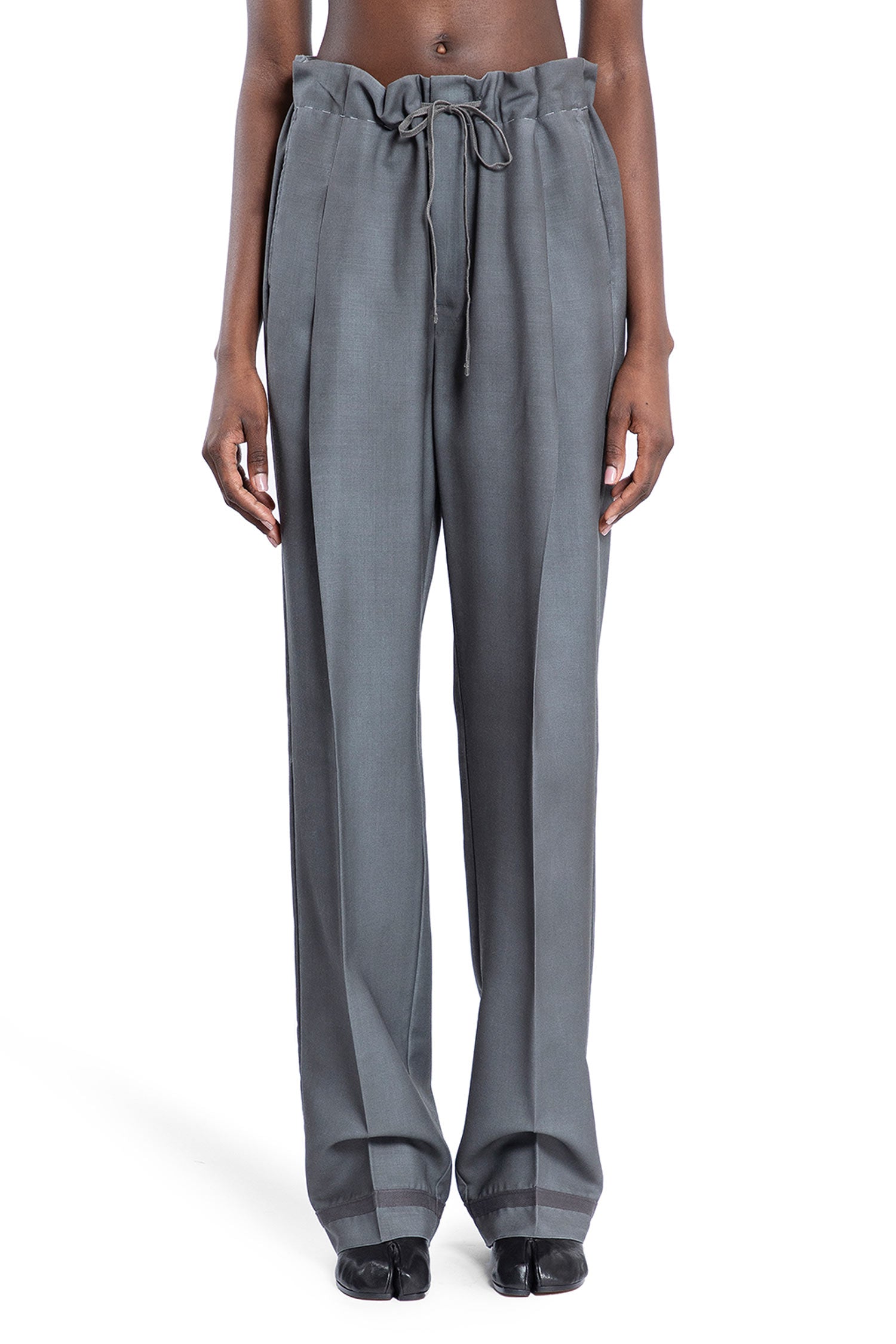 MAISON MARGIELA WOMAN GREY TROUSERS