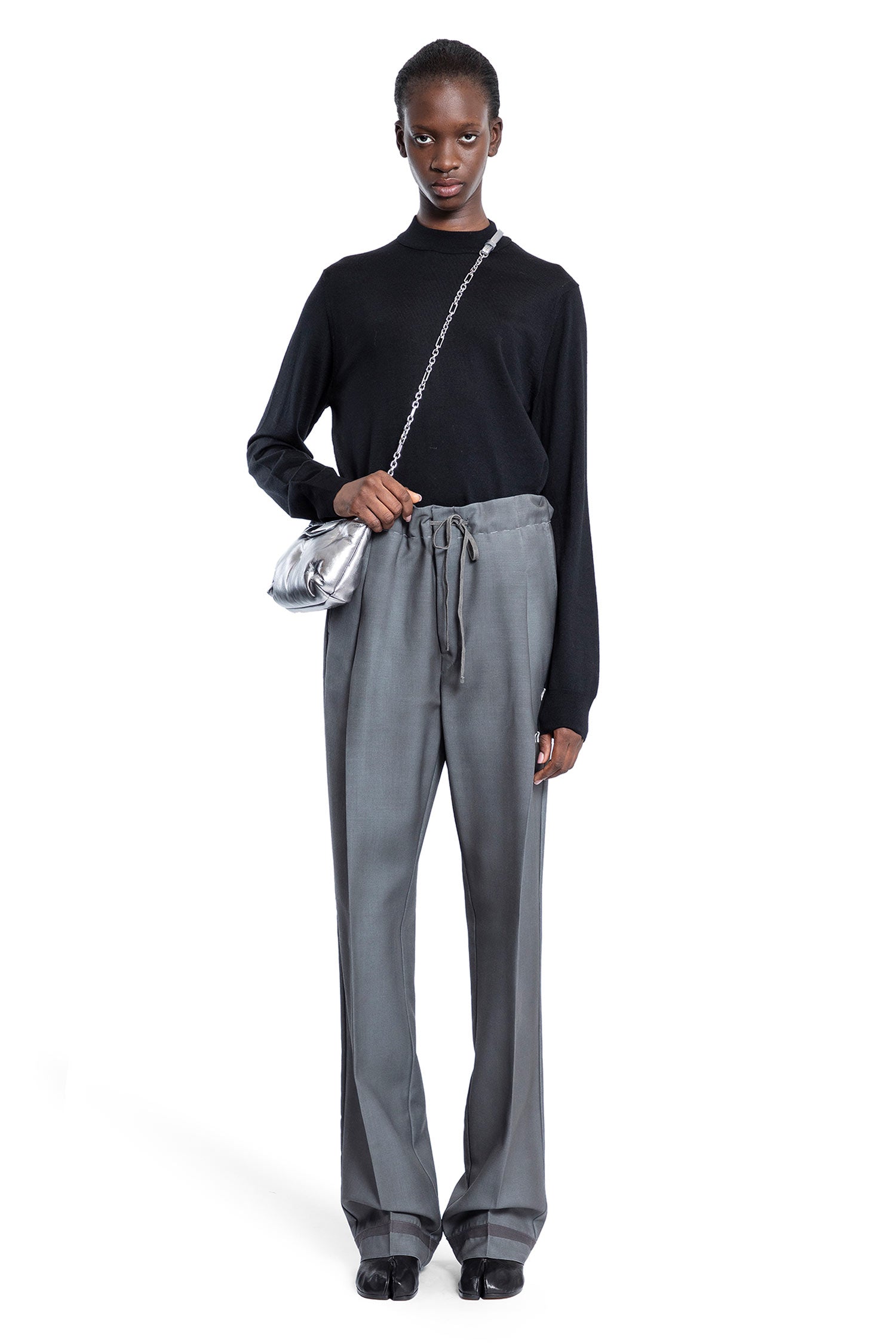 MAISON MARGIELA WOMAN GREY TROUSERS