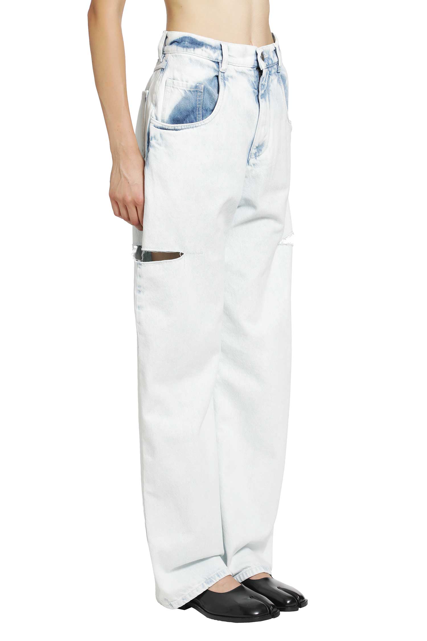 Bleached Cut-out Jeans