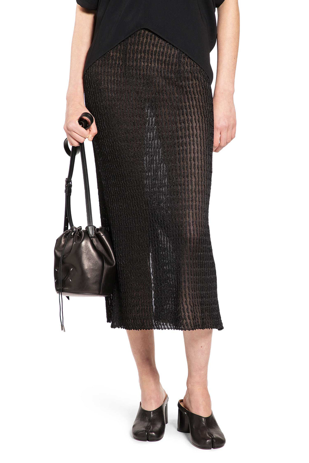 MAISON MARGIELA Ribbed-Knit Midi Skirt woman
