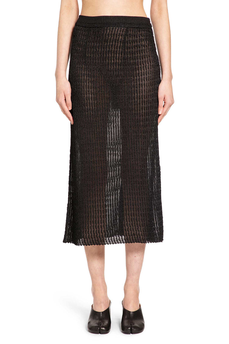 Ribbed-Knit Midi Skirt